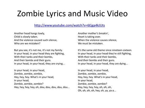 zombies lyrics|zombie lyrics meaning.